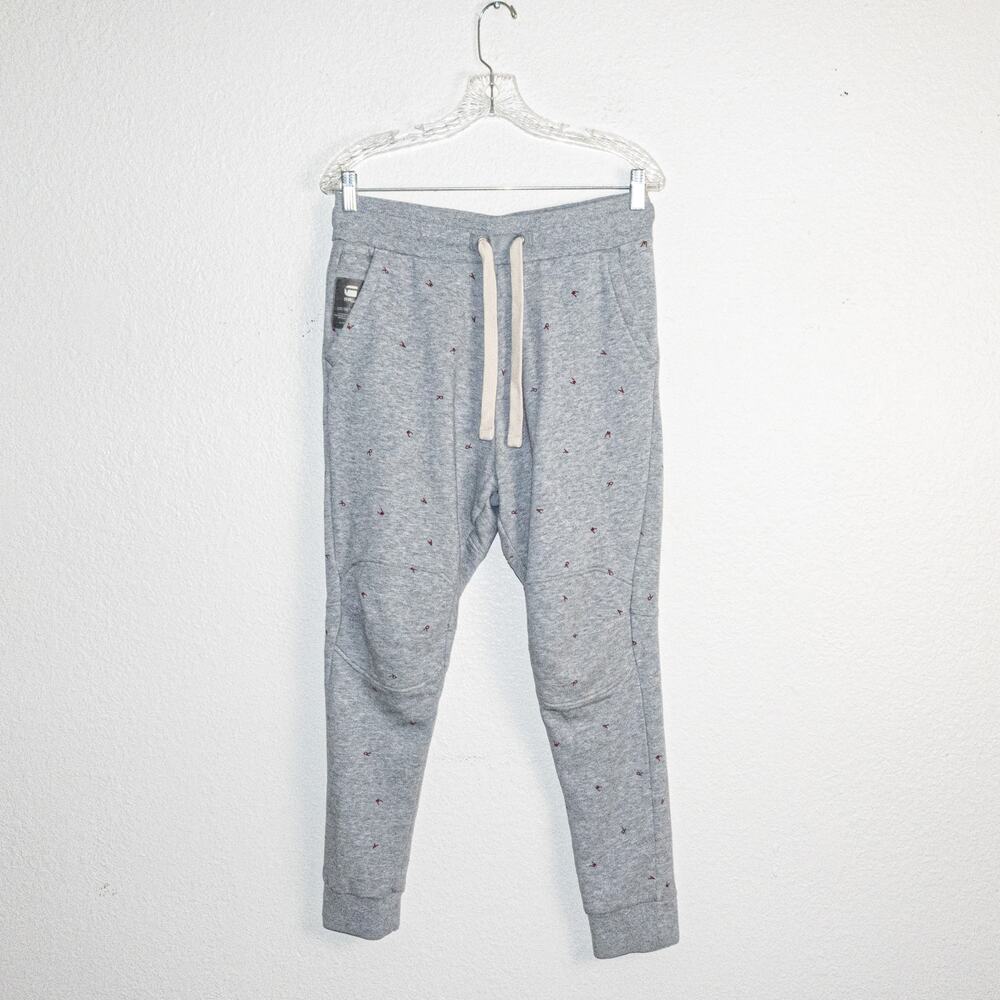 G-Star Raw US AOP Sweatpant Joggers in Gray size Small